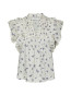Jayla small blossom top white blue M