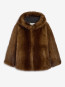 Katin mink hooded coat mink 