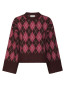 Kick check knit blouse wine 