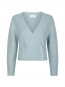 Kilua fluffy wrap knit blouse lt blue XS
