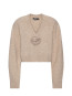 Knit flower cardigan oxford tan 