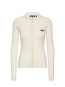 Knitted polo top egret 