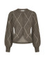 Koteas check knit cardigan taupe 