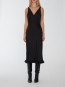 Light satin frill detaildress black 