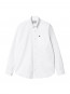 LS c logo shirt white navy 