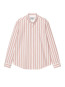 Deven ls shirt deven stripe oxide red wht 