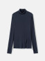 Lyocell wool turtleneck top indigo noir 