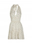 Magda fine print dress creme 