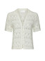 Marisini stitch polo knit top off white 