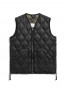 Military v neck down vest black 