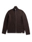 Hagen wool cotton rib cardigan dk purple 