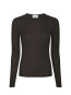 Nella fine rib blouse dark brown 