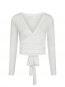 Nia jersey wrap blouse white S