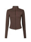 Nolana zip blouse chocolate brown 