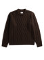 Nordhavn aran crewneck sweater brown 