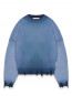 Oil washed knit sweater blue 