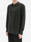 Ossian garment dyed tencel shirt black 