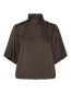Parisa heavy sateen blouse dark brown 