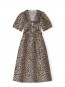 Printed cotton tie strap dress leopard 