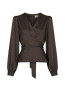 Rista heavy sateen blouse dark brown 
