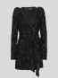 Sequins mini wrap dress black S