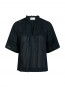 Siama s voile blouse navy 
