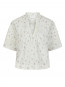 Siama dobby flower blouse off white 