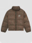Slogan moiré puffer jacket khaki 