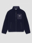 Slogan zipped sherpa jacket navy 