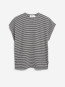 Slub jersey stripe t-shirt black oatmilk 