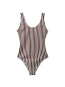 Stripe swimsuit brown 