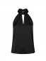 Svala heavy sateen top black 