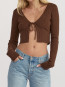 Tie cardigan walnut 