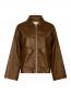 Titan faux leather jacket lt brown XS
