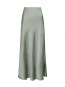 Vicky heavy sateen skirt smoke green 