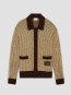 Waffle knitwear cardigan yellow 