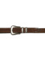 Western suede silver belt dk brown 