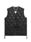 Military v neck w zip down vest black 