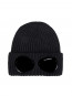 Merino wool goggle beanie black 