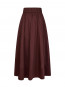 Yara long poplin skirt burgundy 