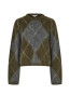 Zelie-m brush artwork pullover argyle olive 
