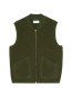 Zip waistcoat wool fleece olive 