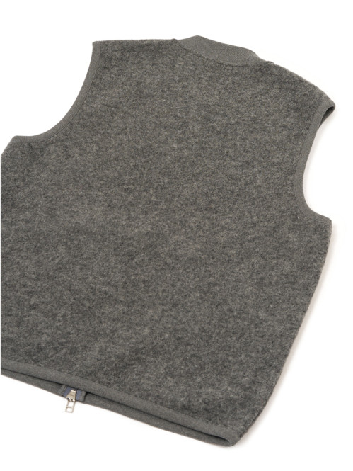 Zip waistcoat wool fleece grey marl 