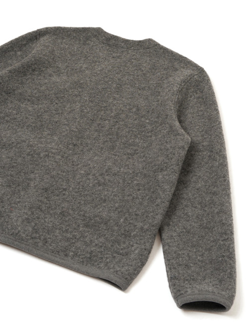 Cardigan wool fleece grey marl 