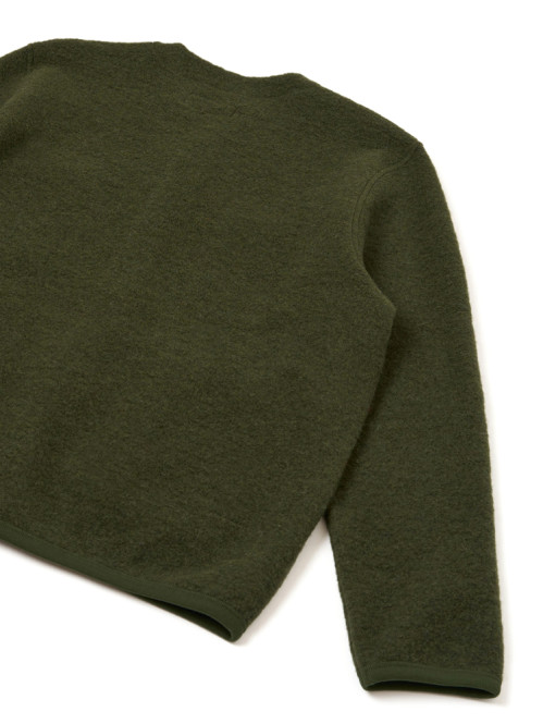 Cardigan wool fleece olive 