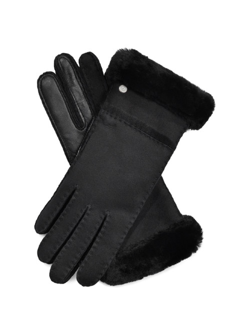 Sheepskin seamed gloves black 
