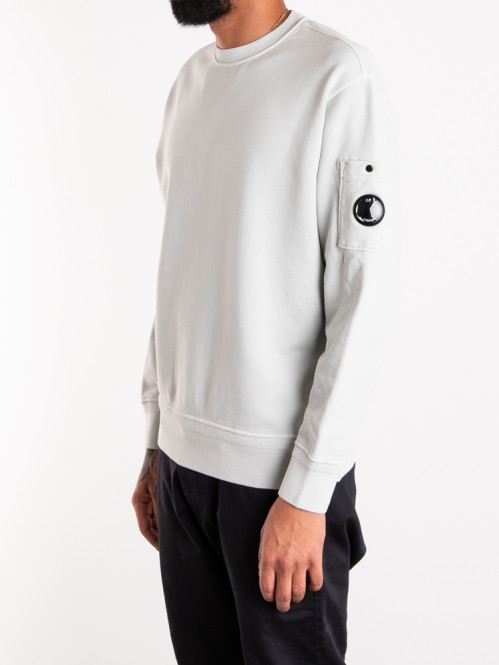 Cotton fleece crew neck blue fox 