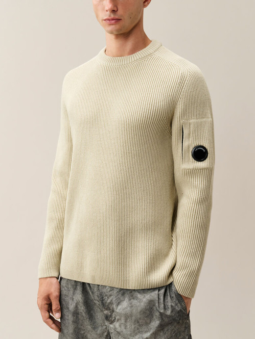 Crew neck full rib knit silver birch 