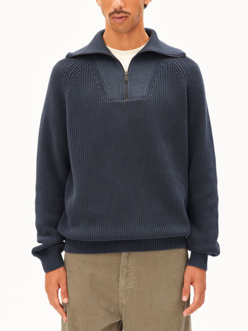 Pigment dye half zip pullover moonshadow 