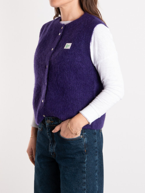 East 19m cardigan violet chine M